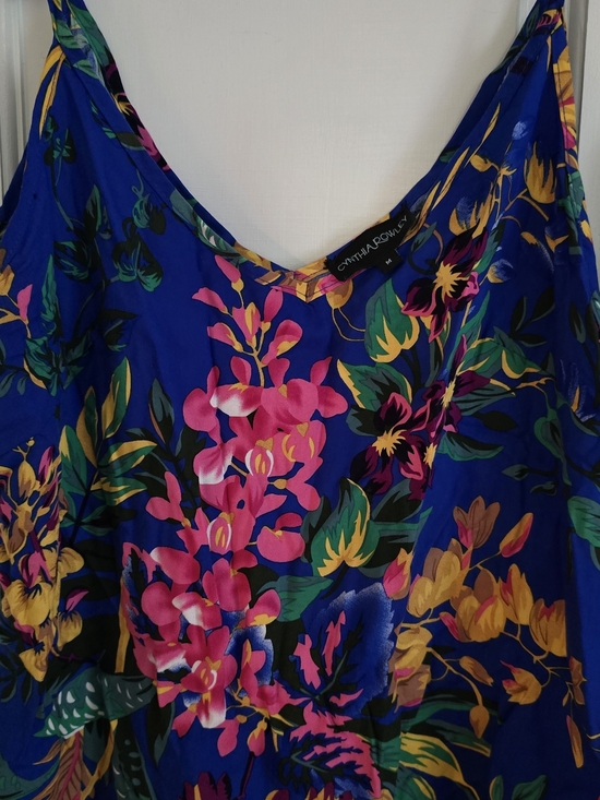 Cynthia Rowley Other - Cynthia Rowley Royal Blue Tropical Floral Slip Dress